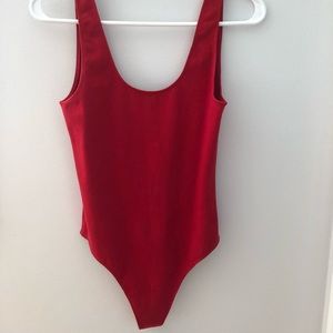 Aritzia True Red Bodysuit (scoop neckline, lower back) - size small